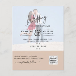 FLYER INVITACIONES DE BODAS CON CÓDIGO QR PARA ESCANEO F
