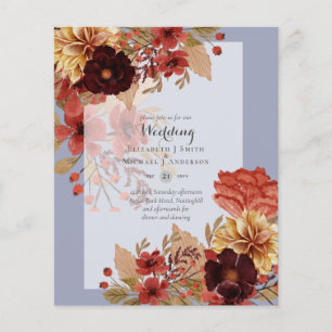 FLYER INVITACIONES DE BODAS FLORALES DE OTOÑO PRESUPUEST