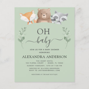 Flyer Invitaciones de Budget Oh Baby Shower Woodland