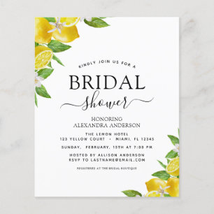 Flyer Invitaciones de Despedida de Soltera con Limón y C