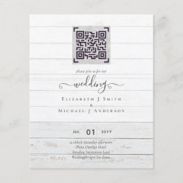 Flyer Invitaciones de fecha de boda con código QR modern