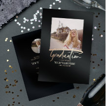 Invitaciones de foto de graduación elegante y mode