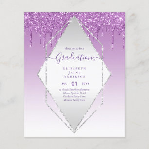Flyer INVITACIONES DE GRADUACIÓN - Brillo Glamour Femeni