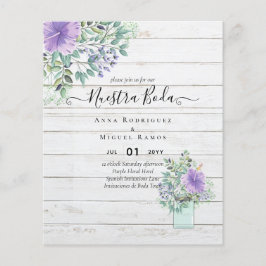 Flyer Invitaciones florales de Budget Nuestra Boda Purpl