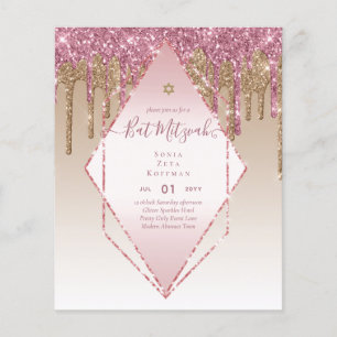 Flyer Invitaciones Glamurosas para BAR MITZVÁH Brillante