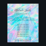 Flyer iridiscencia holográfica de FAUX pastel<br><div class="desc">salón de belleza viajero profesional de maquillaje</div>