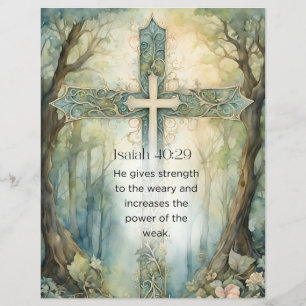 Flyer Isaías 40:29 Versículo Bíblico Cruz Cristiana Ánim