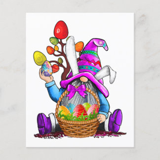 Flyer Jardening Gnome Bunny Eggs Love Easter Day