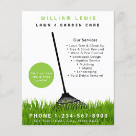 Flyer Jardín Cuidado Paisajismo Rake de hierba moderna