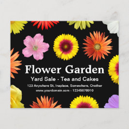 Flyer Jardín de flores - Negro
