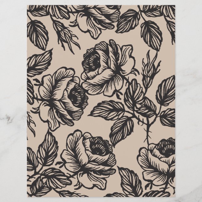 Flyer Jardín Rosa | Rústico DIY Envoltura de la línea (Frente)