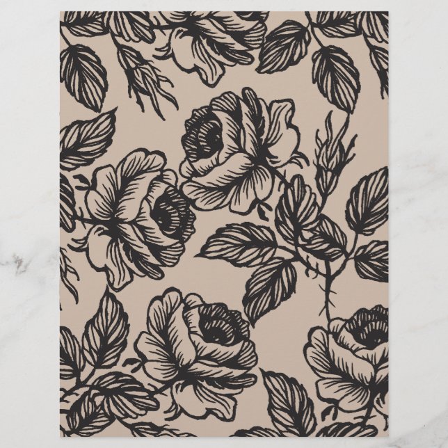 Flyer Jardín Rosa | Rústico DIY Envoltura de la línea (Frente)