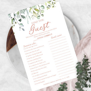 Flyer Jardinería Adivina al Invitado Juego para Despedid