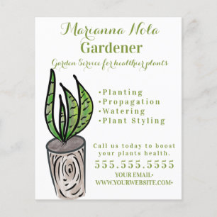 Flyer Jardinería Paisajismo Jardinero Plantas Negocio
