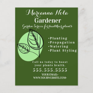 Flyer Jardinería Paisajismo Jardinero Plantas Negocio