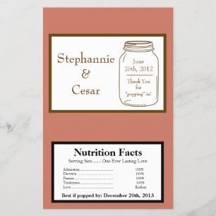 Flyer Jarrones de mason rosados/marrones con envoltura d