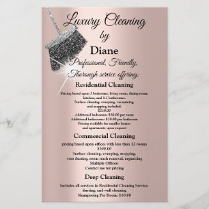 Flyer Jasmine Cleaning Service House Keeping Rose Silver