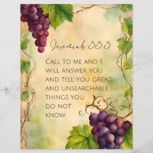Flyer Jeremías 33:3 Versículo de la Biblia Cristiana