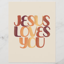 Flyer Jesús ama el diseño de la tipografía cristiana