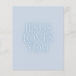 Flyer Jesús ama el diseño de la tipografía cristiana