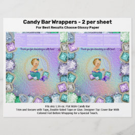 Flyer Jewel Mermaid Baby Shower Candy Bar Wrappers