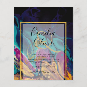 Flyer Jewel Tones BODA INK Plum Purple Marina Verde azul