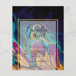 Flyer Jewel Tones BODA INK Plum Purple Marina Verde azul