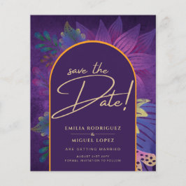 Flyer Jewel Tones Plum Purple Berry Gold Boda