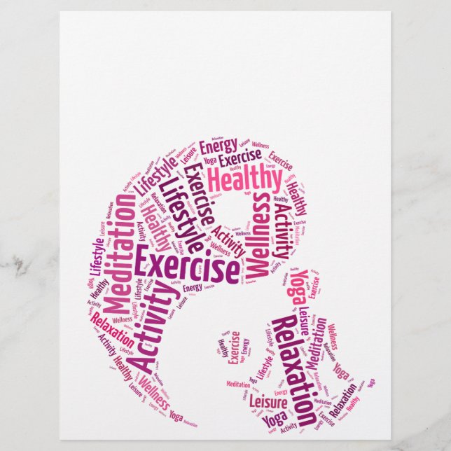 Flyer Joven chica practicando yoga bajo el símbolo Yin Y (Frente)