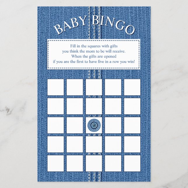 Flyer Juana azul con niño de puntos juego de Bingo Baby  (Frente)