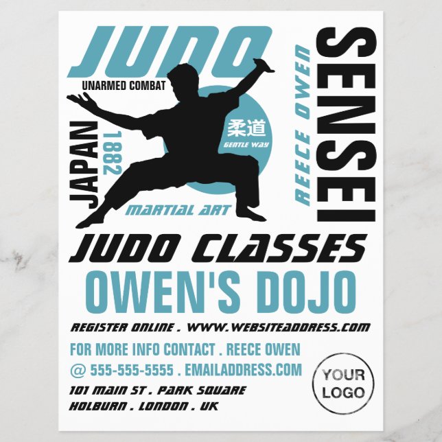 Flyer Judo Design, clases Judo (Frente)