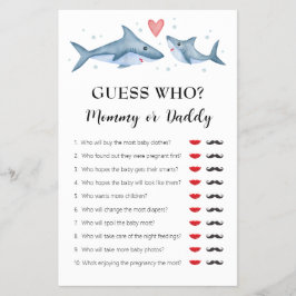 Flyer Juego "Adivina quién es mamá o papá" de Shark Baby