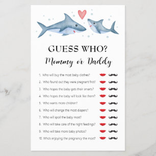 Flyer Juego "Adivina quién es mamá o papá" de Shark Baby