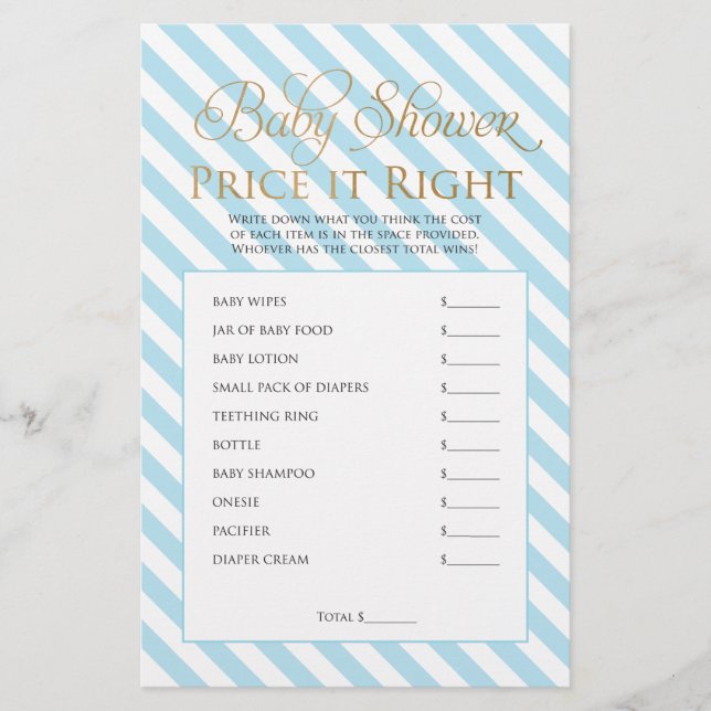 Flyer Juego Baby Shower (Frente)