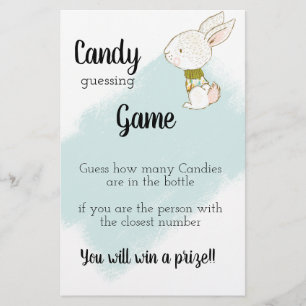 Flyer Juego Baby Shower Bunny - Candy