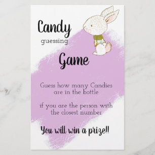 Flyer Juego Baby Shower Bunny - Candy