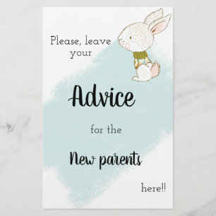 Flyer Juego Baby Shower Bunny - Consejos