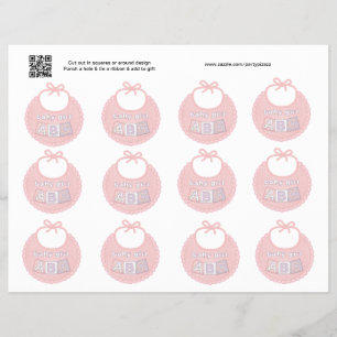 Flyer Juego de 12 etiquetas de regalo o favores de Baby 