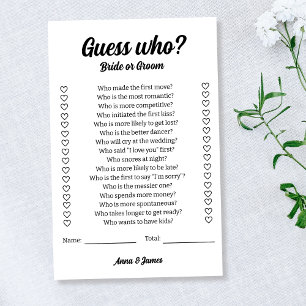 Flyer Juego de adivinanzas para novias o Bodas de Groom