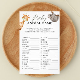 Flyer Juego de animales bebés Wild One Safari Baby Showe
