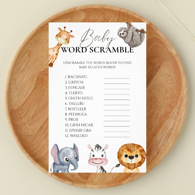 Flyer Juego de animales de Safari de Palabra Bebé (Subido por el creador)