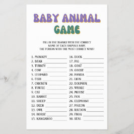 Flyer Juego de animales para bebés Hippie Retro Baby Sho