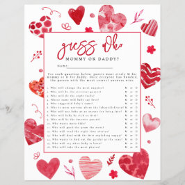 Flyer Juego de Baby Shower "Adivina quién"