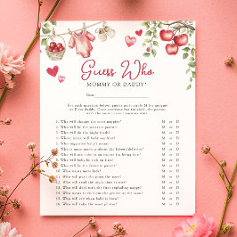 Flyer Juego de Baby Shower 'Adivina Quién' La Manzana de