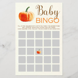 Flyer Juego de Baby Shower Bebé Rústico Bebé BINGO