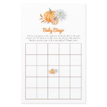  Juego de Baby Shower Bingo Pequeño Calabaza Caída