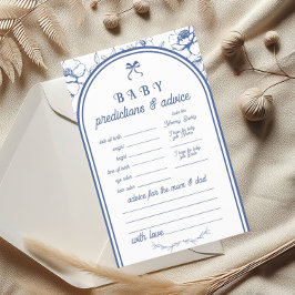 Flyer Juego de Baby Shower de color azul floral con orna