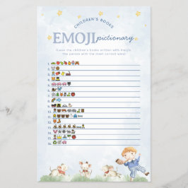 Flyer Juego de Baby Shower de Emoji de rima infantil