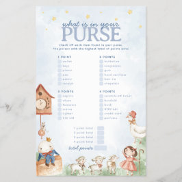 Flyer Juego de Baby Shower Nursery Rhyme Purse