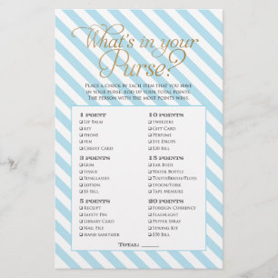 Flyer Juego de Baby Shower Purse